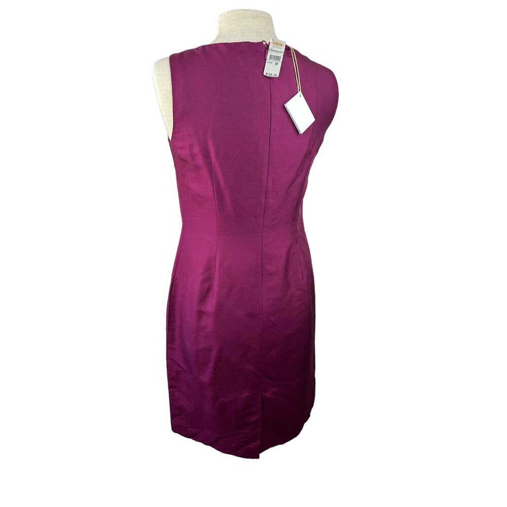 New Talbots 100% Pure Shantung Silk Shift Dress Sleeveless Purple Women's Size 8 - Picture 15 of 15